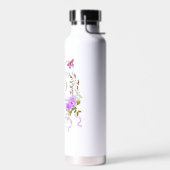 Paarse Roos Lint 70e Verjaardag Waterfles (Links)