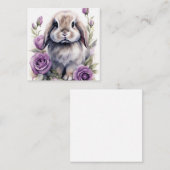Paarse Roos Lop Eared Bunny Rabbit Notitiekaartje (Voorkant / Achterkant)