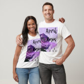 Paarse roos met de woorden "April Rain" T-shirt (Unisex)