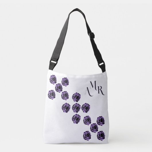 Paarse Roos met Monogram Tote Bag (Voorkant)