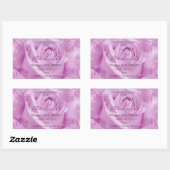 Paarse Roos met palmbladeren — Productlabels Rechthoekige Sticker (Vel)