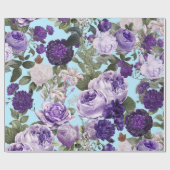 paarse roos met vlinderpatroon cadeaupapier (Vlak)