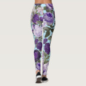 paarse roos met vlinderpatroon leggings (Achterkant)