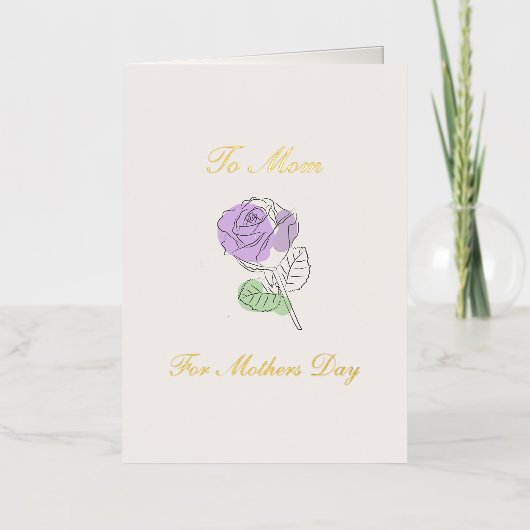 Paarse Roos Moederdag Folie Wenskaart (Voorkant)