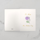 Paarse Roos Moederdag Folie Wenskaart (Buiten Laag)