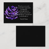 Paarse Roos na begrafenis Kaarten Notitiekaartje (Voorkant / Achterkant)