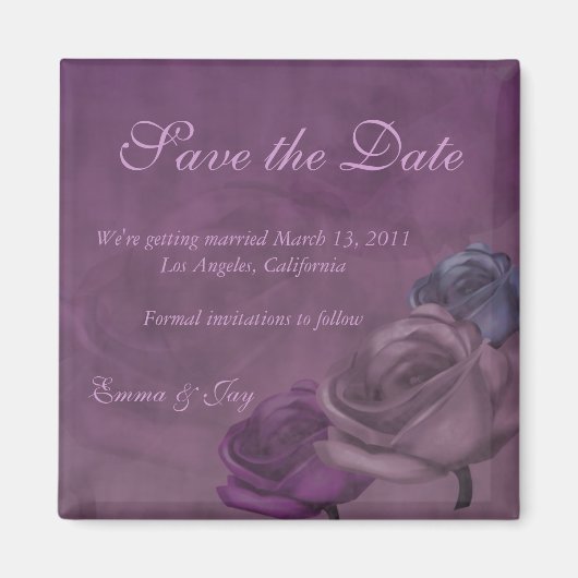 Paarse Roos Noodlijdend Save the Date Magnet (Voorkant)