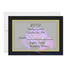 Paarse Roos op Zwarte RSVP