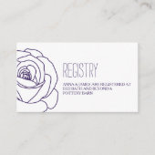 Paarse Roos Outline Wedding Registry Kaart (Voorkant)