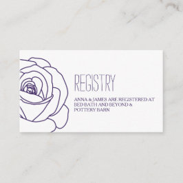 Paarse Roos Outline Wedding Registry Kaart