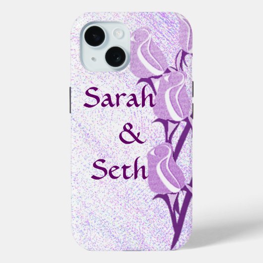 Paarse Roos paar gepersonaliseerd Case-Mate iPhone Case (Achterkant)