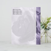 Paarse Roos Persoonlijk Briefpapier Briefhoofd Sjabloon (Staand voorkant)