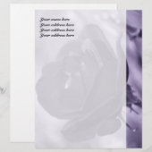 Paarse Roos Persoonlijk Briefpapier Briefhoofd Sjabloon (Voorkant / Achterkant)