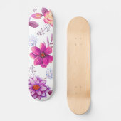 Paarse roos persoonlijk skateboard (Voorkant)