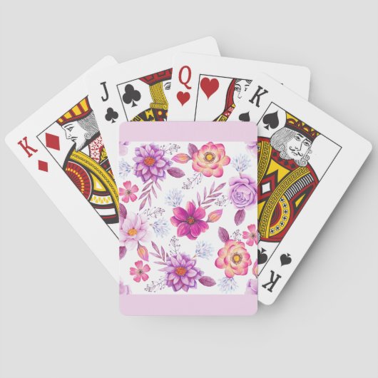 Paarse roos pokerkaarten (Achterkant)