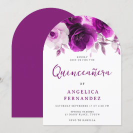 Paarse Roos Quinceanera Party Arch Kaart