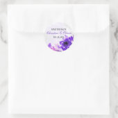 Paarse Roos Romantic Wedding Sticker (Tas)