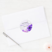 Paarse Roos Romantic Wedding Sticker (Envelop)