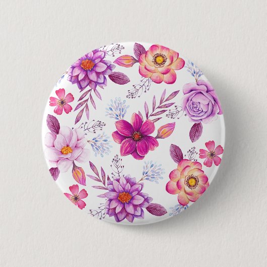 Paarse roos ronde button 5,7 cm (Voorkant)