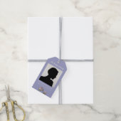 Paarse roos rouwlint labelstickers cadeaulabel (Met Touw)