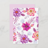 Paarse roos RSVP kaartje (Voorkant / Achterkant)