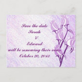 Paarse Roos Save the Date Briefkaart (Voorkant)