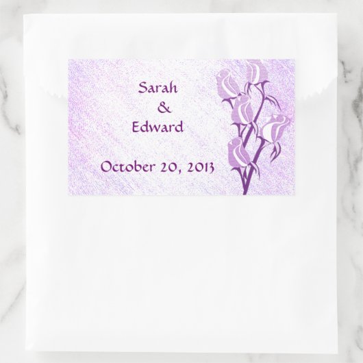 Paarse Roos Save the Date Sticker (Tas)