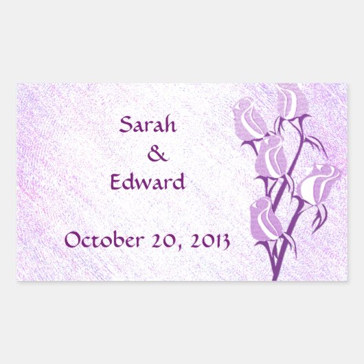 Paarse Roos Save the Date Sticker (Voorkant)
