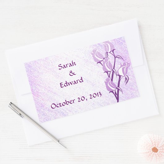 Paarse Roos Save the Date Sticker (Envelop)