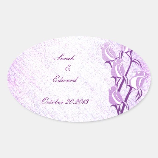 Paarse Roos Save the Date Stickers (Voorkant)