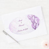 Paarse Roos Save the Date Stickers (Envelop)