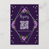 Paarse Roos Silver Geometric Sweet 16 Registry Informatiekaartje (Voorkant)
