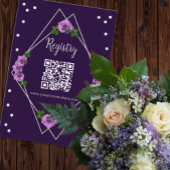 Paarse Roos Silver Geometric Sweet 16 Registry Informatiekaartje