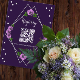 Paarse Roos Silver Geometric Sweet 16 Registry Informatiekaartje