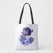 Paarse Roos Spring Floral Tote Bag (Voorkant)