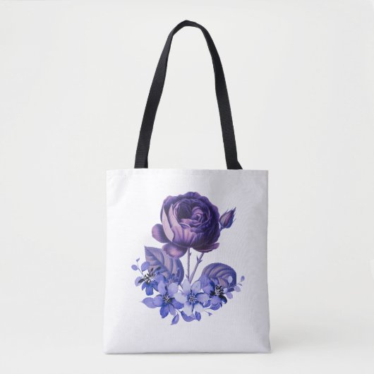 Paarse Roos Spring Floral Tote Bag (Voorkant)