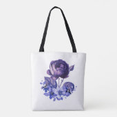 Paarse Roos Spring Floral Tote Bag (Achterkant)