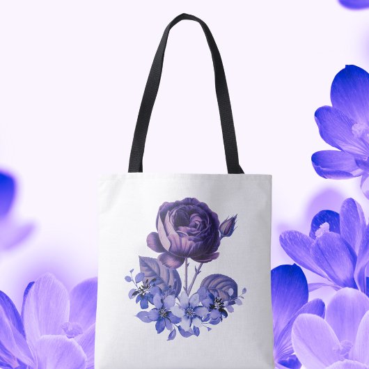 Paarse Roos Spring Floral Tote Bag