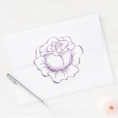 Paarse roos stickers en envelopzegel (Envelop)