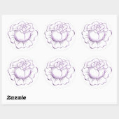 Paarse roos stickers en envelopzegel (Vel)