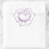 Paarse roos stickers en envelopzegel (Tas)