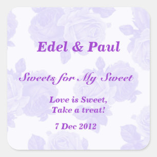 Paarse  Roos Sweets voor mijn Sweet Sticker