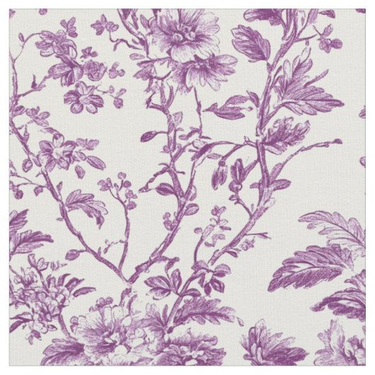 Paarse Roos Tak Toile Stof (Close Up)