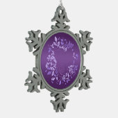 Paarse Roos Tin Sneeuwvlok Ornament (Links)