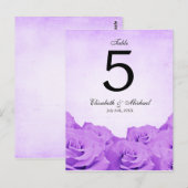  Paarse Roos Trouwtafel Nummer Briefkaart (Voorkant / Achterkant)
