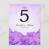 Paarse Roos Trouwtafel Nummer Briefkaart (Voorkant)