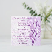 Paarse Roos - Uitnodigingen voor gepersonaliseerde (Staand voorkant)