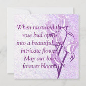 Paarse Roos - Uitnodigingen voor gepersonaliseerde (Achterkant)