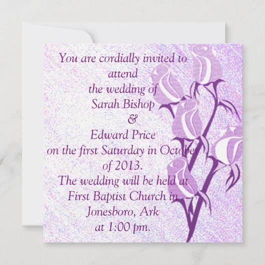 Paarse Roos - Uitnodigingen voor gepersonaliseerde (Voorkant)