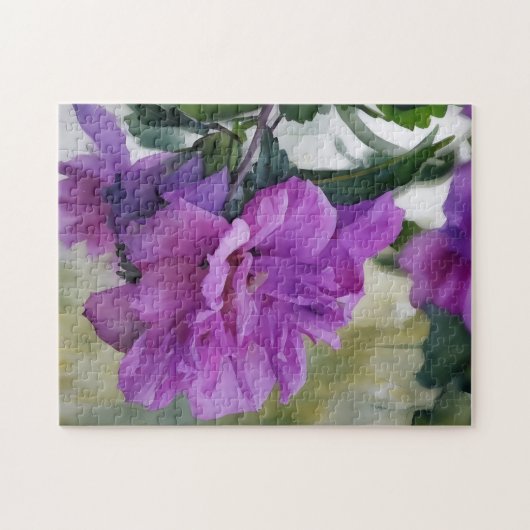 Paarse Roos van Sharon Bloemen Kunstpuzzel Legpuzzel (Horizontaal)